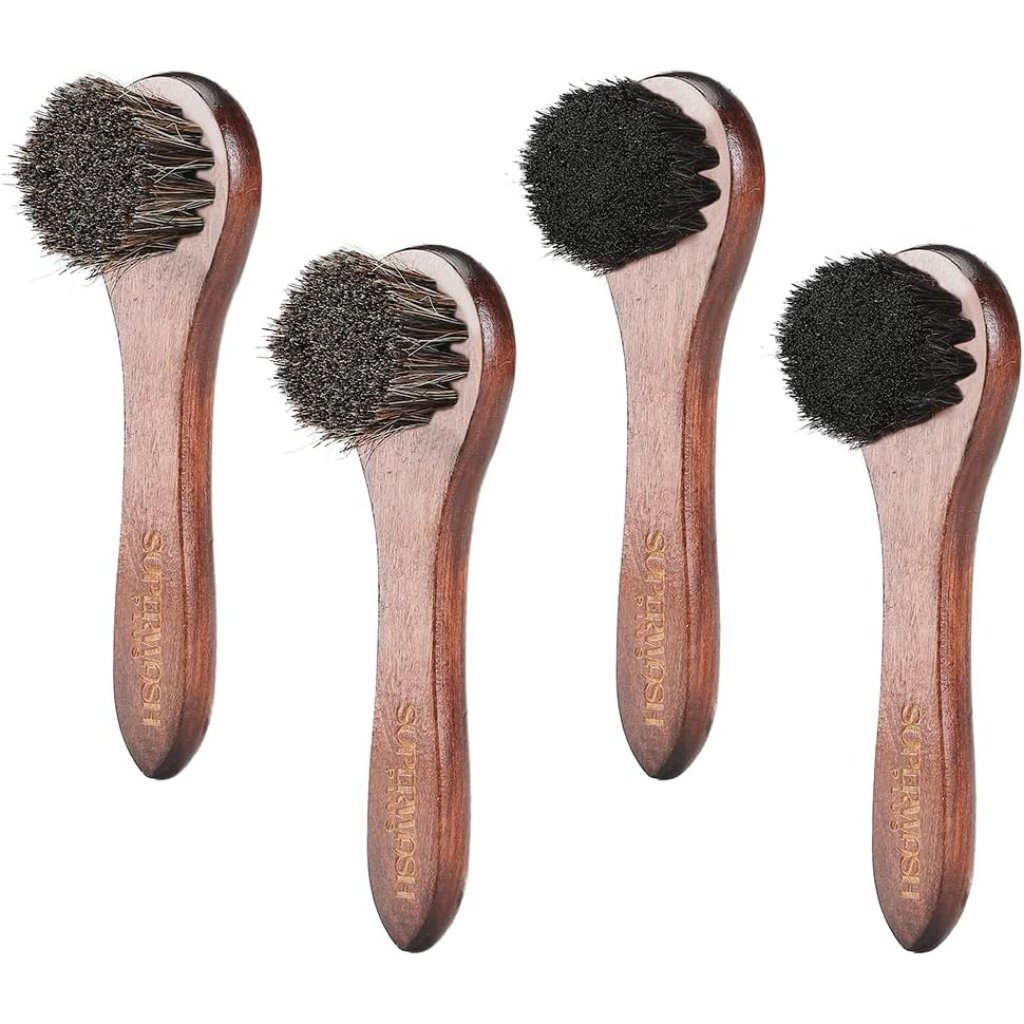 Essential Horsehair Shoe Care Brush Set  Ergonomic  Effective Cleaning Tool